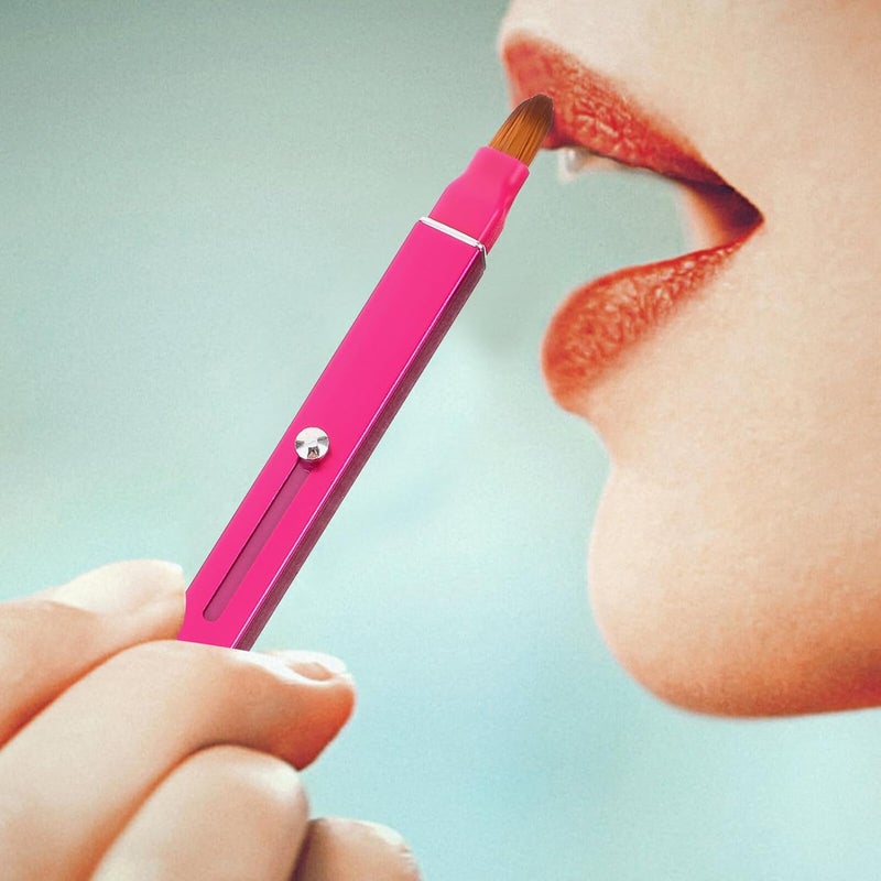 2Pcs Retractable Double Head Lip Brush with Cap Portable Lipstick Applicator Makeup Tool - Image 5